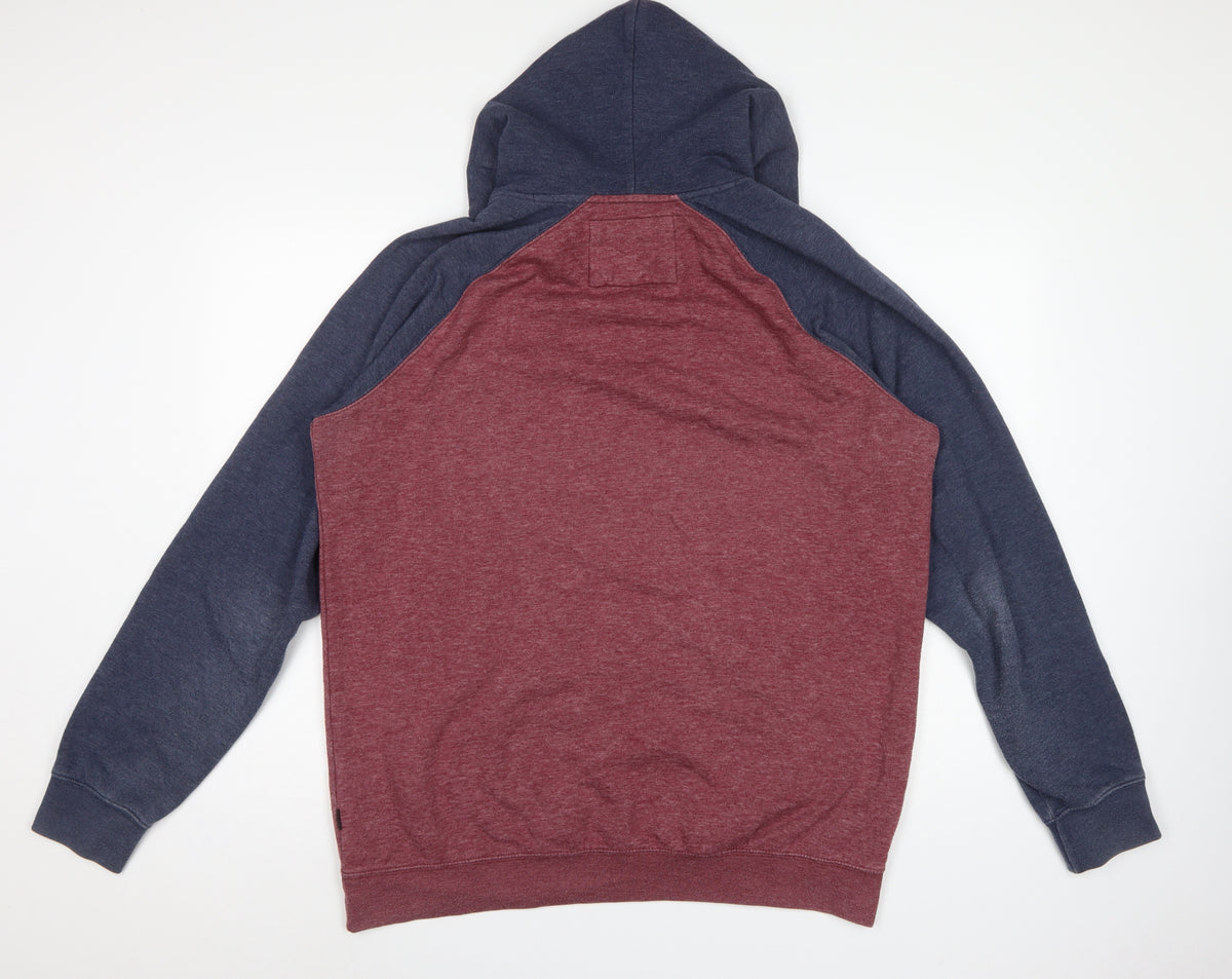 Quiksilver Men’s XL Burgundy Navy Logo Pullover Hoodie