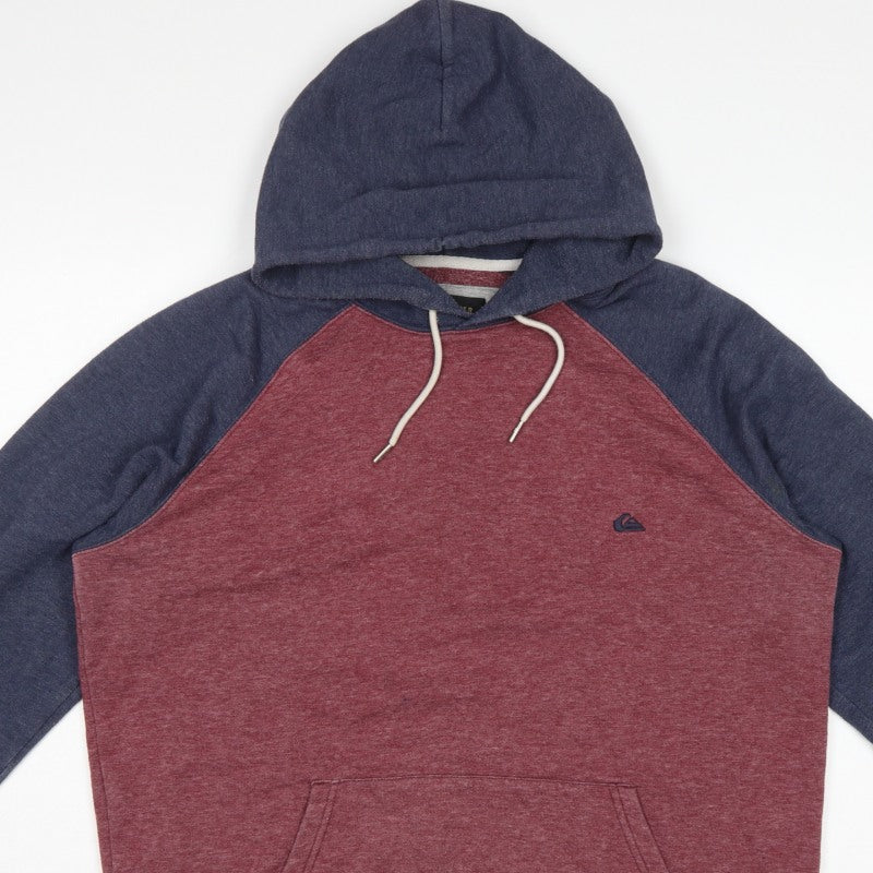 Quiksilver Men’s XL Burgundy Navy Logo Pullover Hoodie
