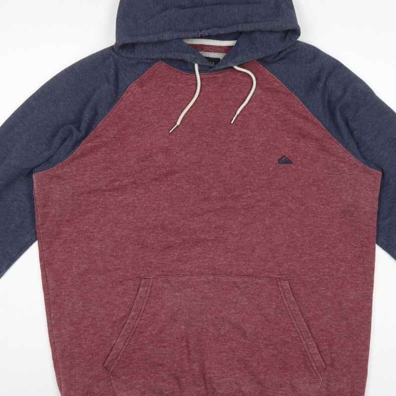 Quiksilver Men’s XL Burgundy Navy Logo Pullover Hoodie