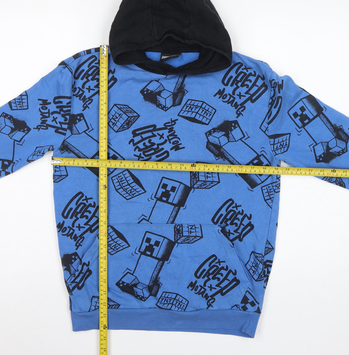 Minecraft Boys Blue Creeper TNT Graphic Pullover Hoodie 12-13 Years