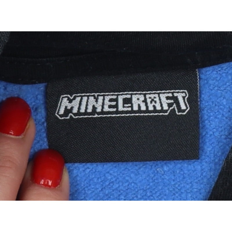 Minecraft Boys Blue Creeper TNT Graphic Pullover Hoodie 12-13 Years