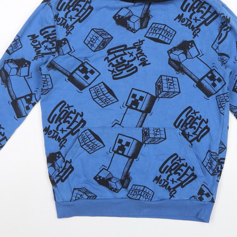 Minecraft Boys Blue Creeper TNT Graphic Pullover Hoodie 12-13 Years