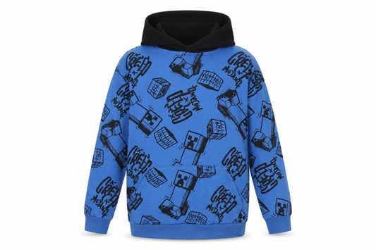Minecraft Boys Blue Creeper TNT Graphic Pullover Hoodie 12-13 Years