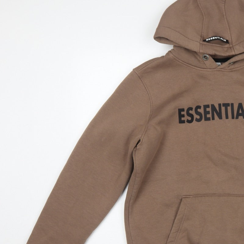 Essentials Men’s Brown L Pullover Hoodie Logo Graphic Cotton Fleece