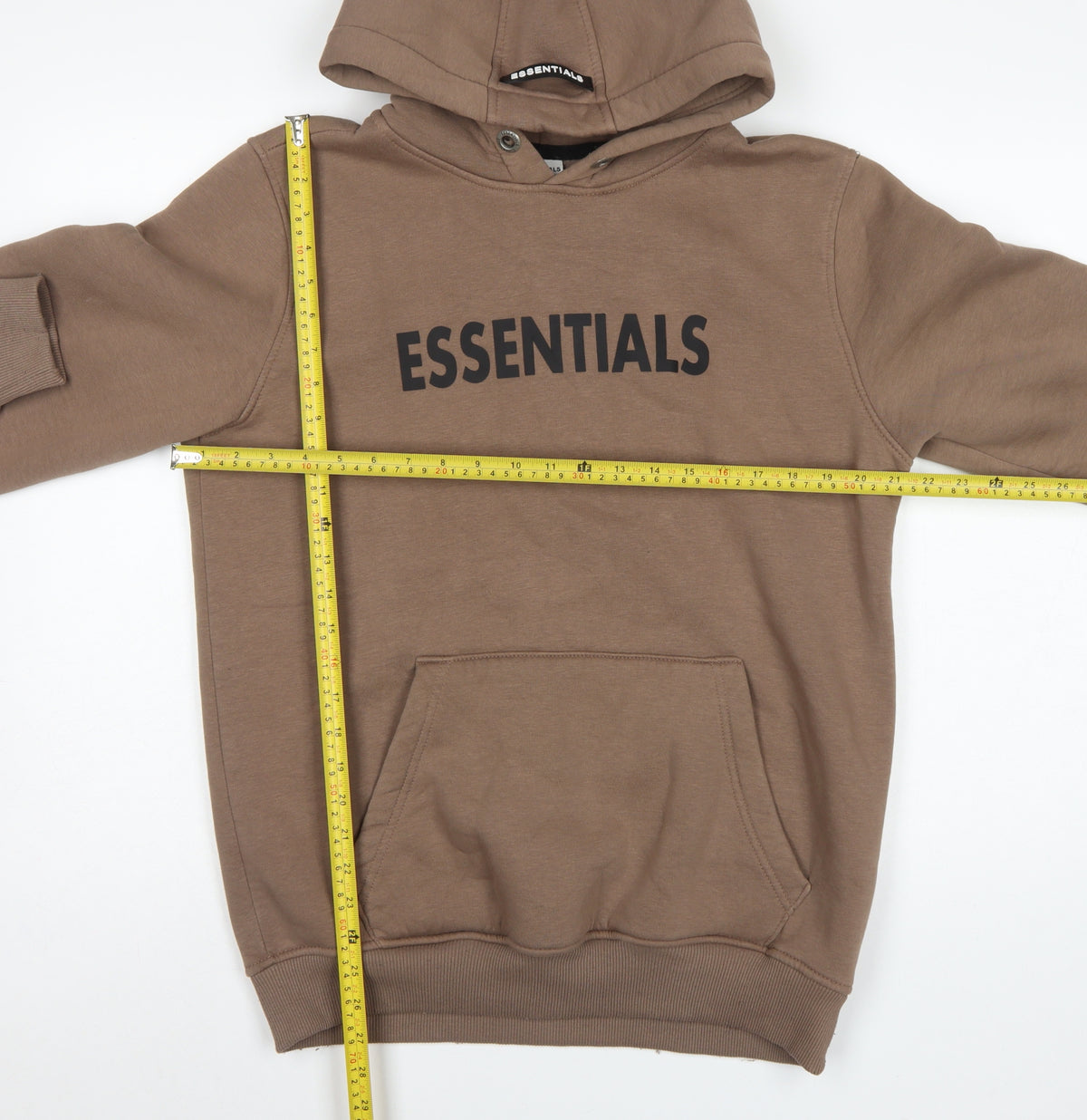 Essentials Men’s Brown L Pullover Hoodie Logo Graphic Cotton Fleece