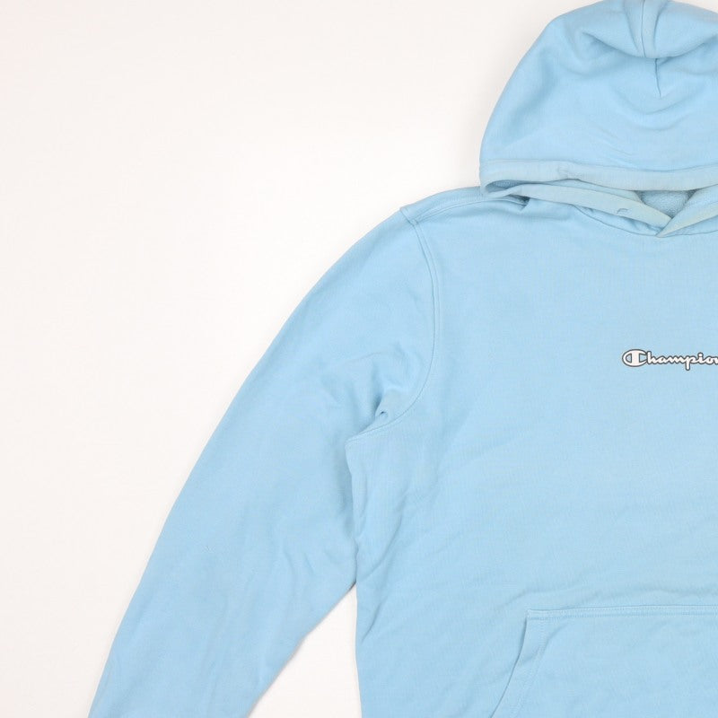 Champion Men Blue XL Pullover Hoodie Logo Fleece Kangaroo Pocket