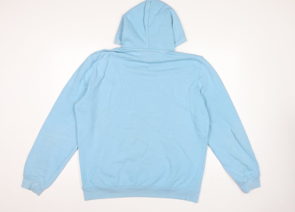 Champion Men Blue XL Pullover Hoodie Logo Fleece Kangaroo Pocket