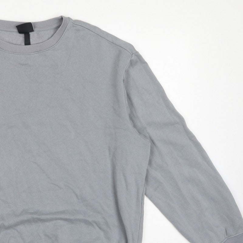 H&M Men’s Grey L Relaxed Fit Crew Neck Pullover Sweatshirt