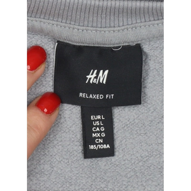 H&M Men’s Grey L Relaxed Fit Crew Neck Pullover Sweatshirt