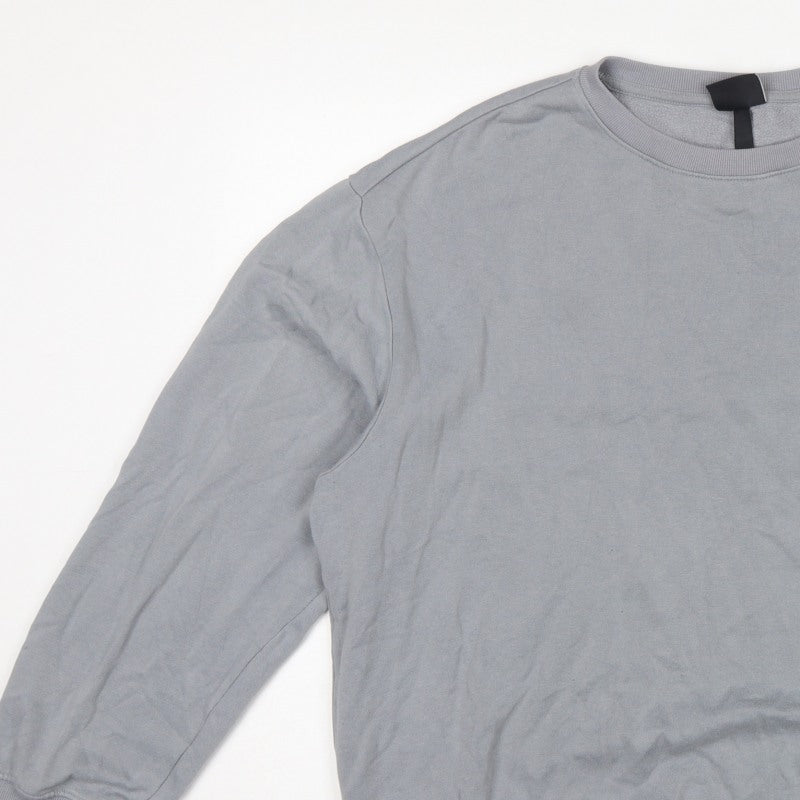 H&M Men’s Grey L Relaxed Fit Crew Neck Pullover Sweatshirt