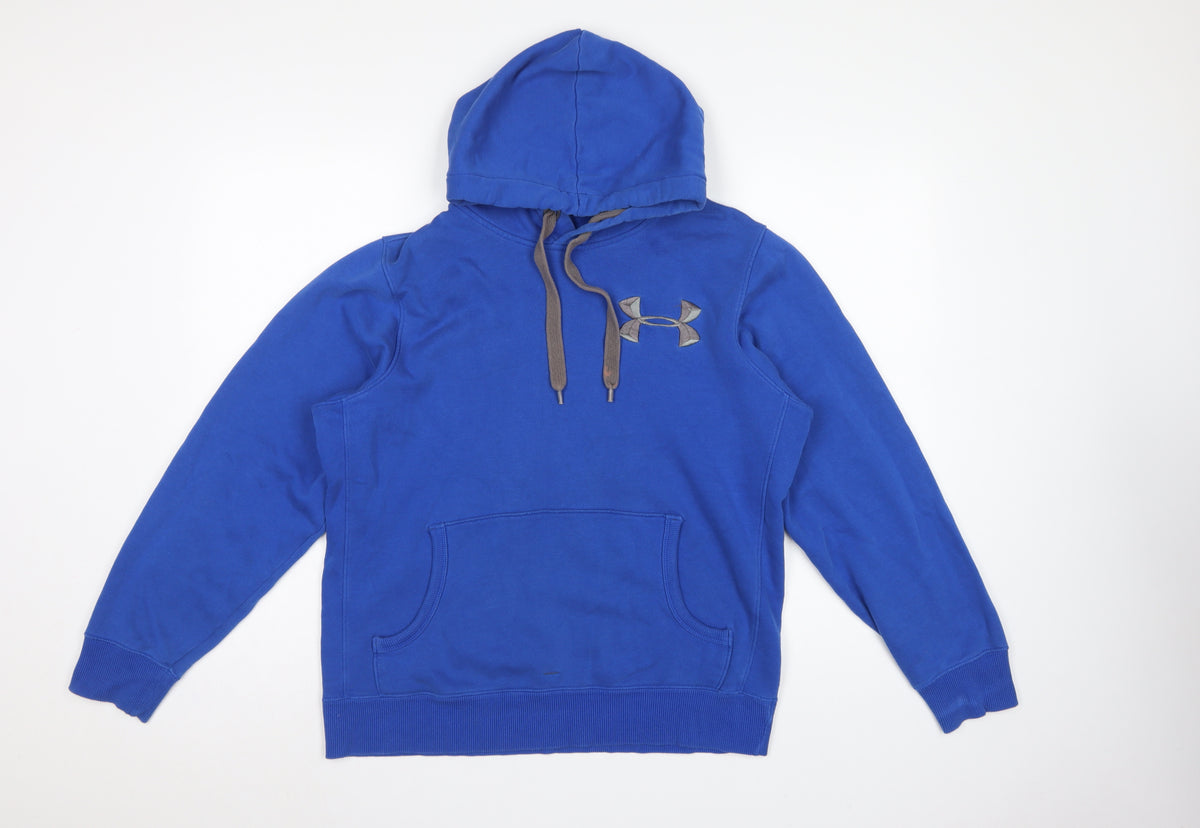 Under Armour Men Blue M Pullover Hoodie Charged Cotton Storm