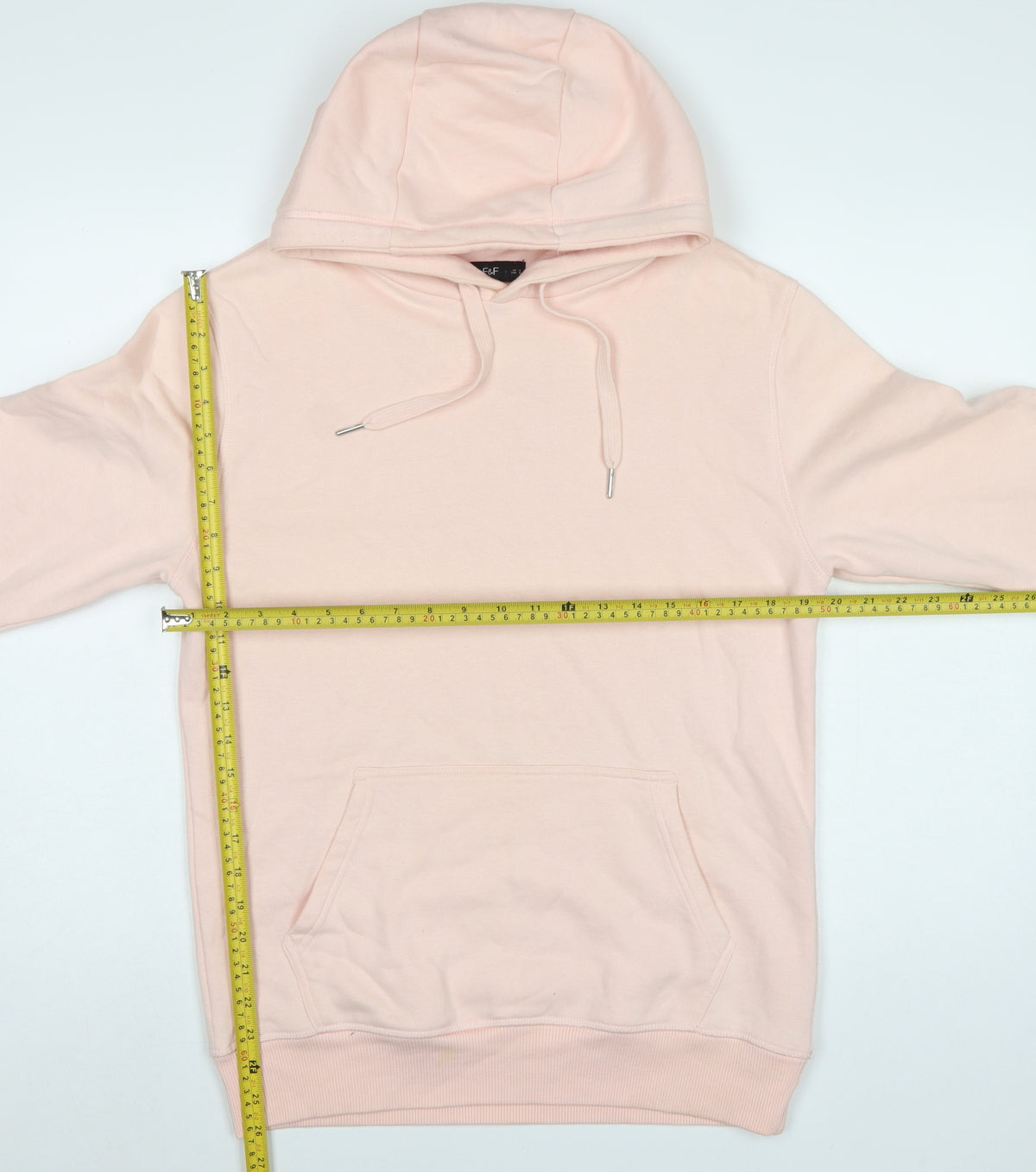 F&F Men’s Pink S Pullover Hoodie Hooded Pocket Sweatshirt