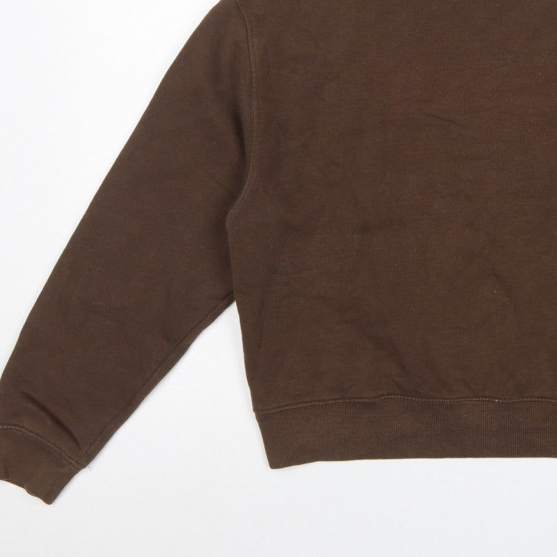 Pull&Bear Women’s Brown M Relaxed Crew Neck Fleece Sweatshirt