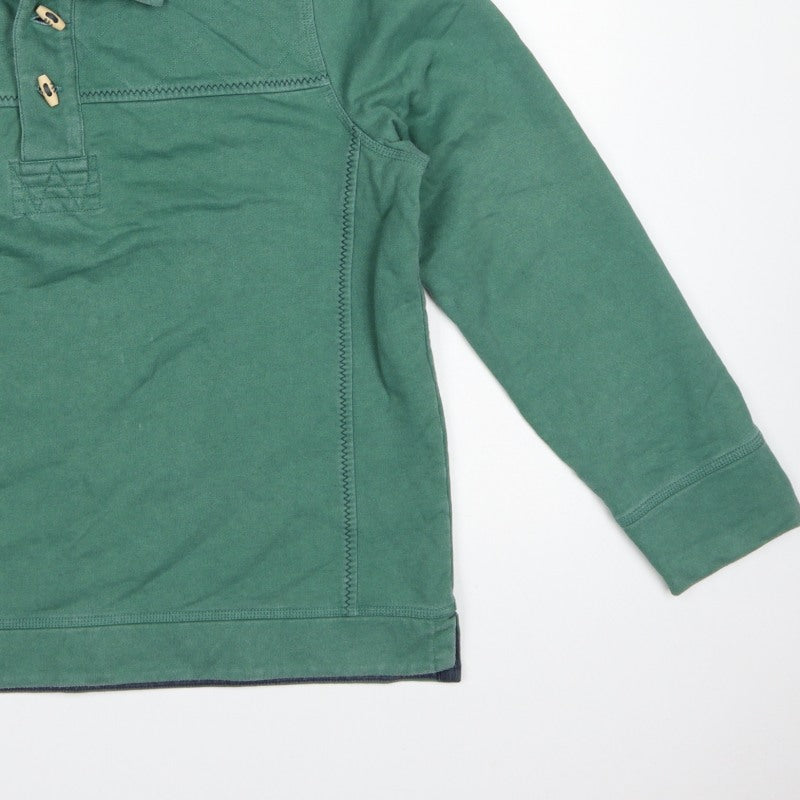 Fat Face Men's Green L Collared Button Henley Sweatshirt