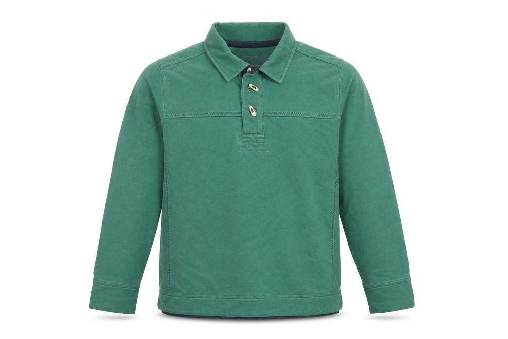 Fat Face Men's Green L Collared Button Henley Sweatshirt