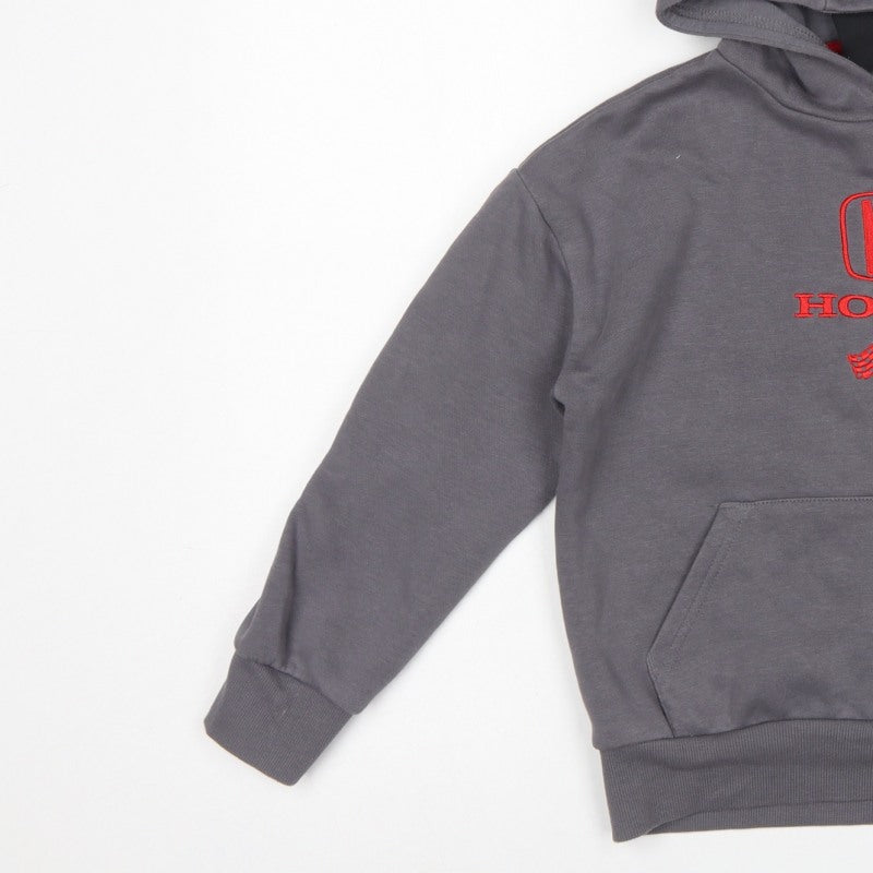 Honda Boys Grey 7-8 Years Pullover Hoodie Embroidered Racing Car