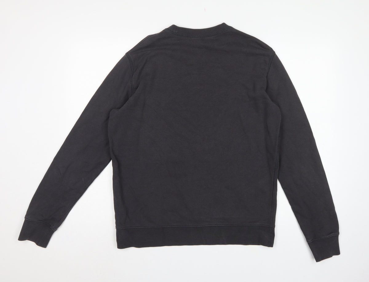 Marks and Spencer Men’s Black M Cotton Crew Neck Pullover Sweatshirt
