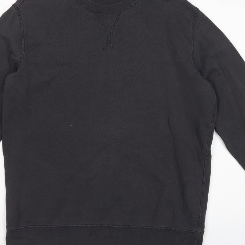 Marks and Spencer Men’s Black M Cotton Crew Neck Pullover Sweatshirt