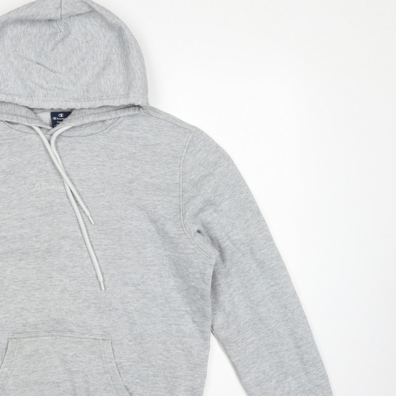 Champion Men's Grey Small Pullover Hoodie Logo Pocket Cotton Blend