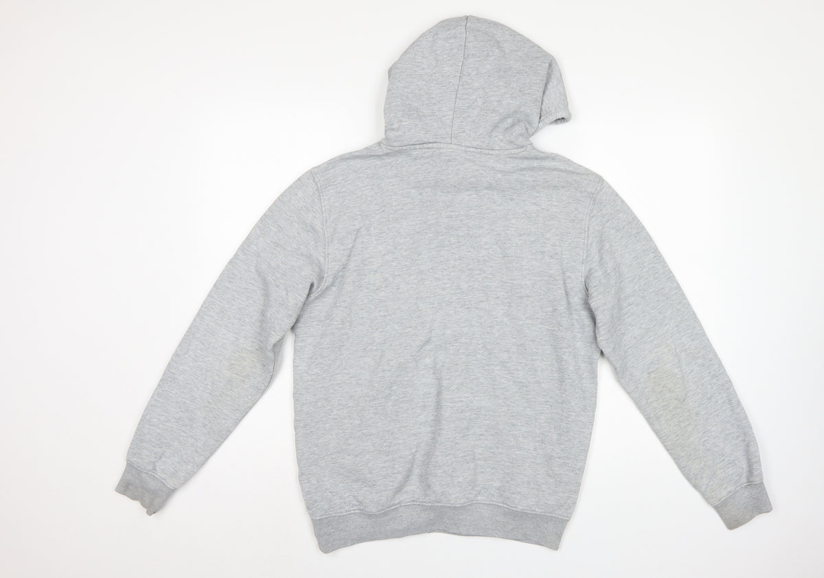 Champion Men's Grey Small Pullover Hoodie Logo Pocket Cotton Blend