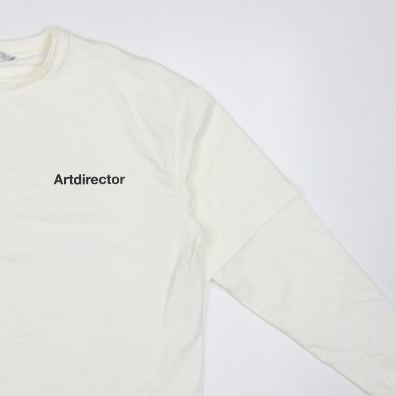 Zara Men Ivory M ArtDirector Graphic Print Crew Neck Pullover Sweatshirt