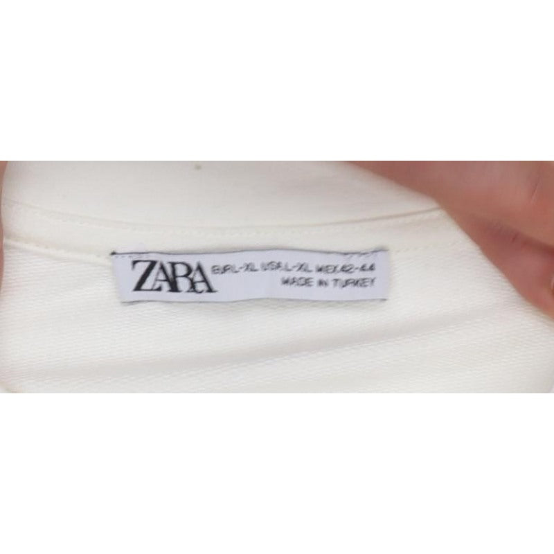 Zara Men Ivory M ArtDirector Graphic Print Crew Neck Pullover Sweatshirt