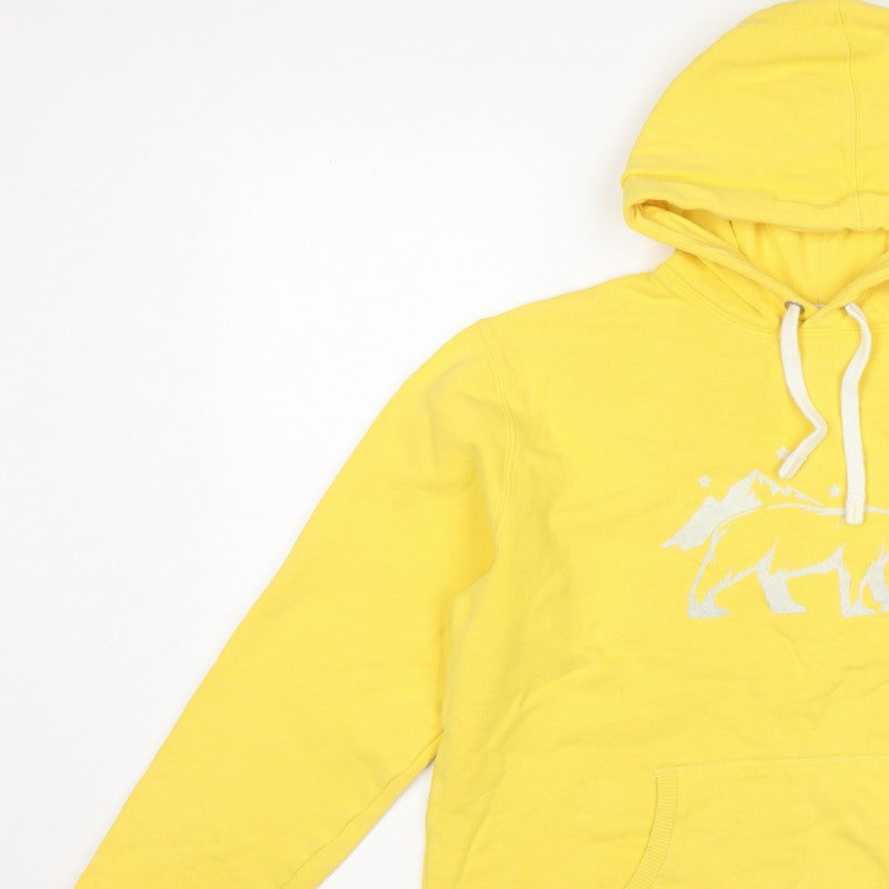 St Bert's Teens Yellow L Pullover Hoodie Bear Graphic Cotton