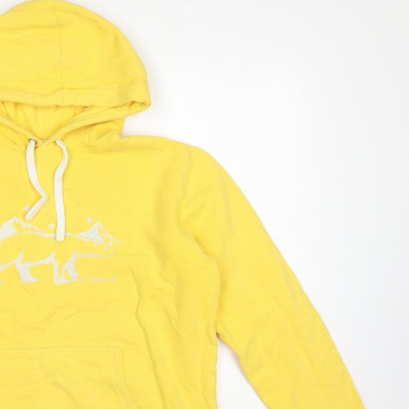 St Bert's Teens Yellow L Pullover Hoodie Bear Graphic Cotton