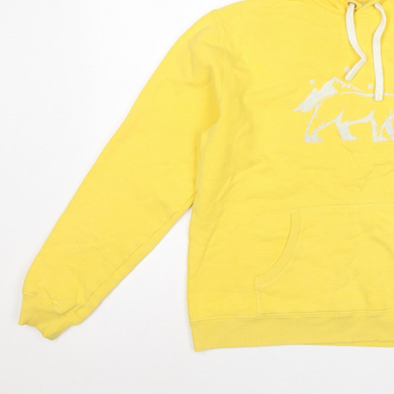 St Bert's Teens Yellow L Pullover Hoodie Bear Graphic Cotton