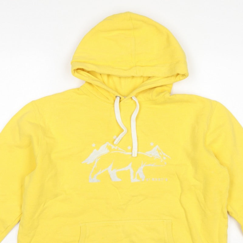 St Bert's Teens Yellow L Pullover Hoodie Bear Graphic Cotton
