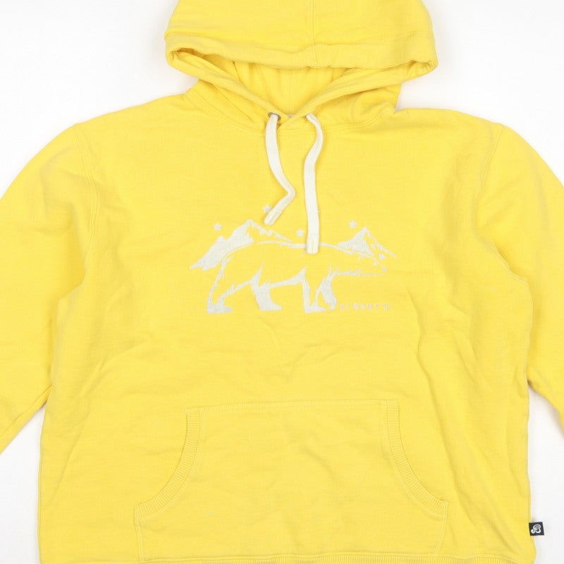 St Bert's Teens Yellow L Pullover Hoodie Bear Graphic Cotton