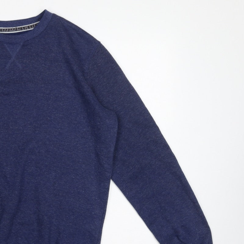 Alcott Men’s Blue Medium Pullover Crew Neck Fleece Sweatshirt