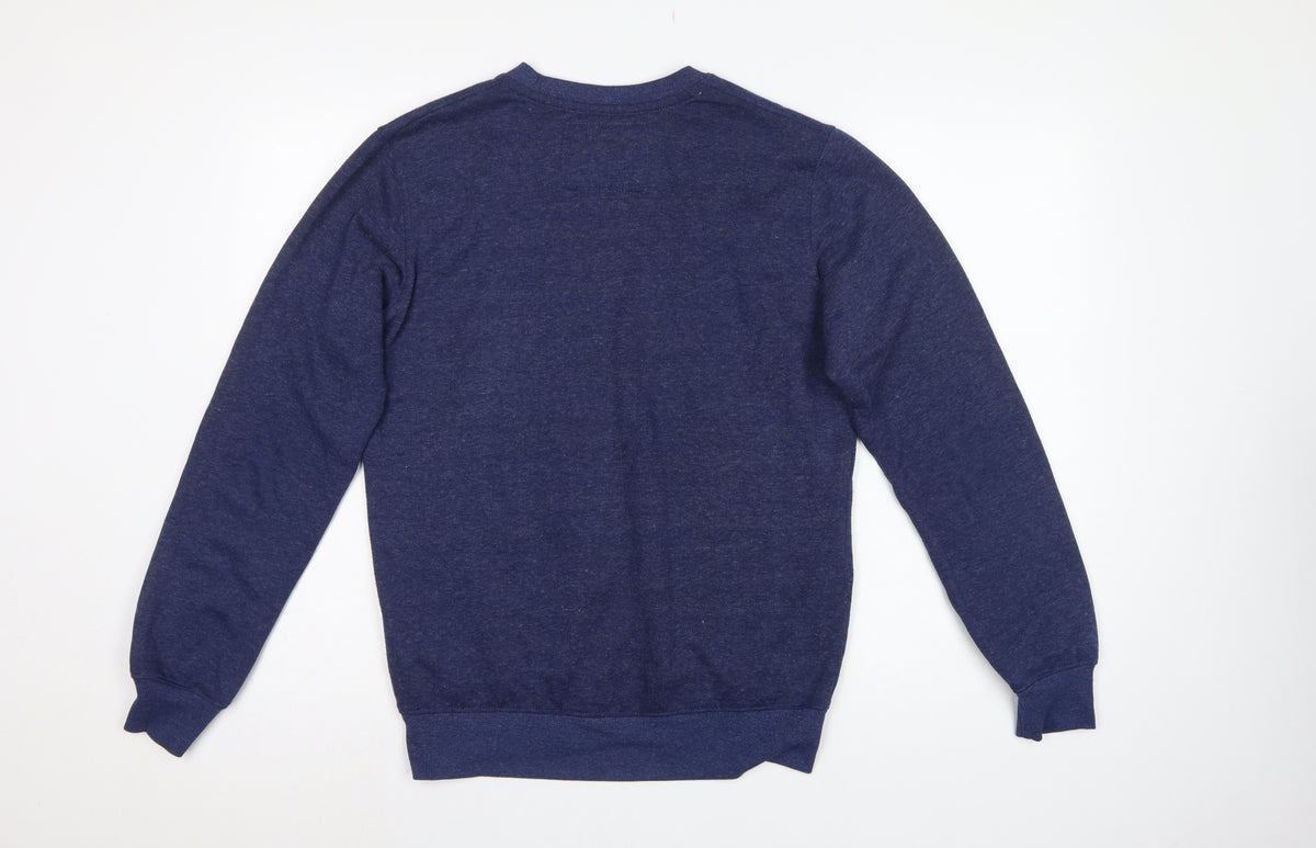Alcott Men’s Blue Medium Pullover Crew Neck Fleece Sweatshirt