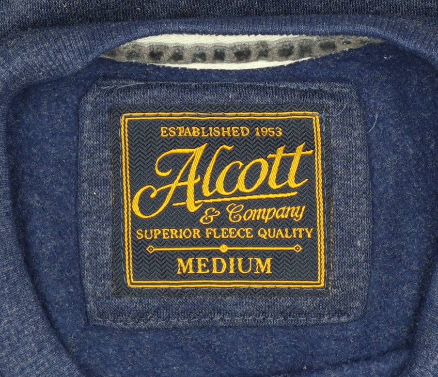 Alcott Men’s Blue Medium Pullover Crew Neck Fleece Sweatshirt