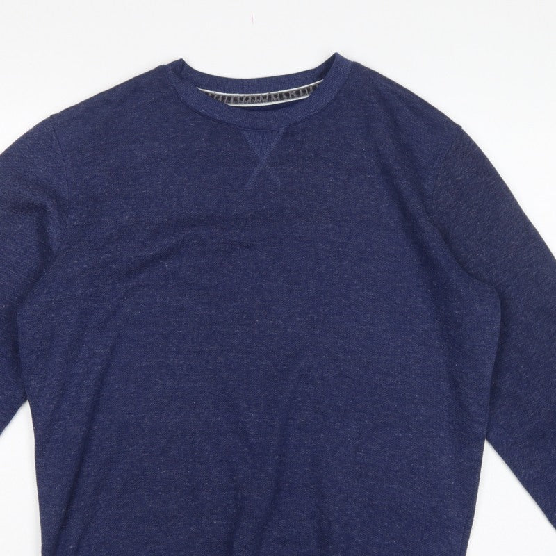 Alcott Men’s Blue Medium Pullover Crew Neck Fleece Sweatshirt