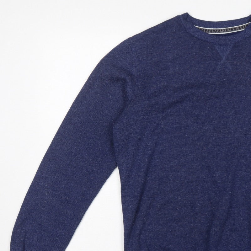 Alcott Men’s Blue Medium Pullover Crew Neck Fleece Sweatshirt