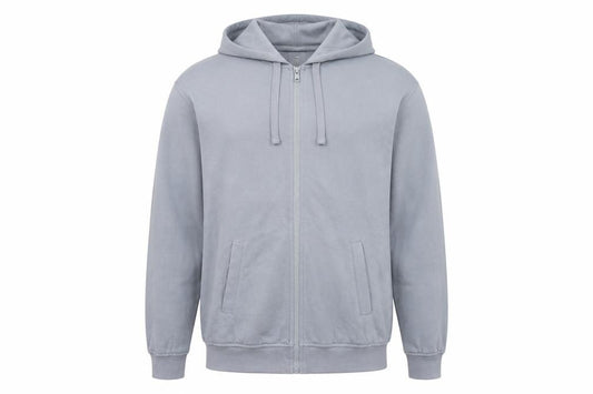 H&M Men’s Grey S Relaxed Fit Full Zip Hooded Fleece Hoodie