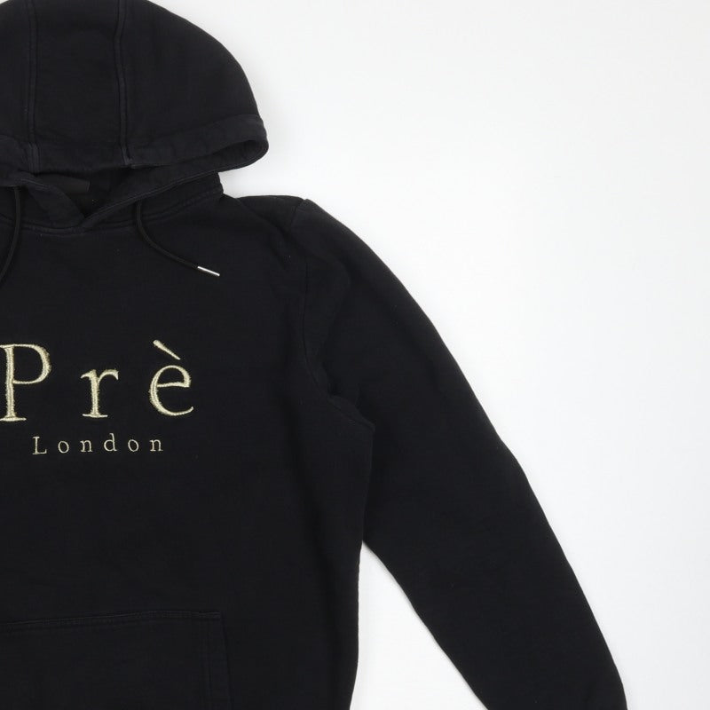 Pre London Men's Black M Pullover Hoodie Gold Embroidered Logo
