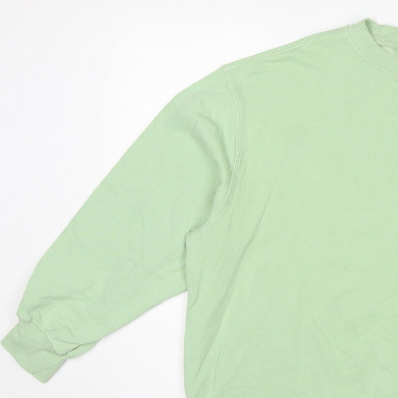 H&M Divided Women Green M Raglan Crew Neck Pullover Sweatshirt