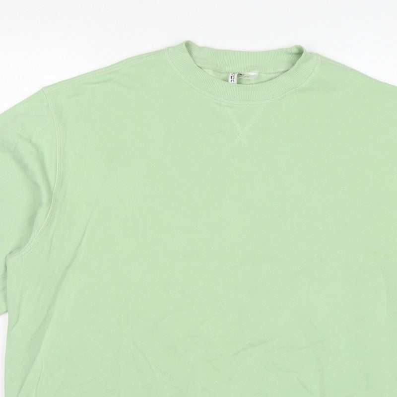 H&M Divided Women Green M Raglan Crew Neck Pullover Sweatshirt