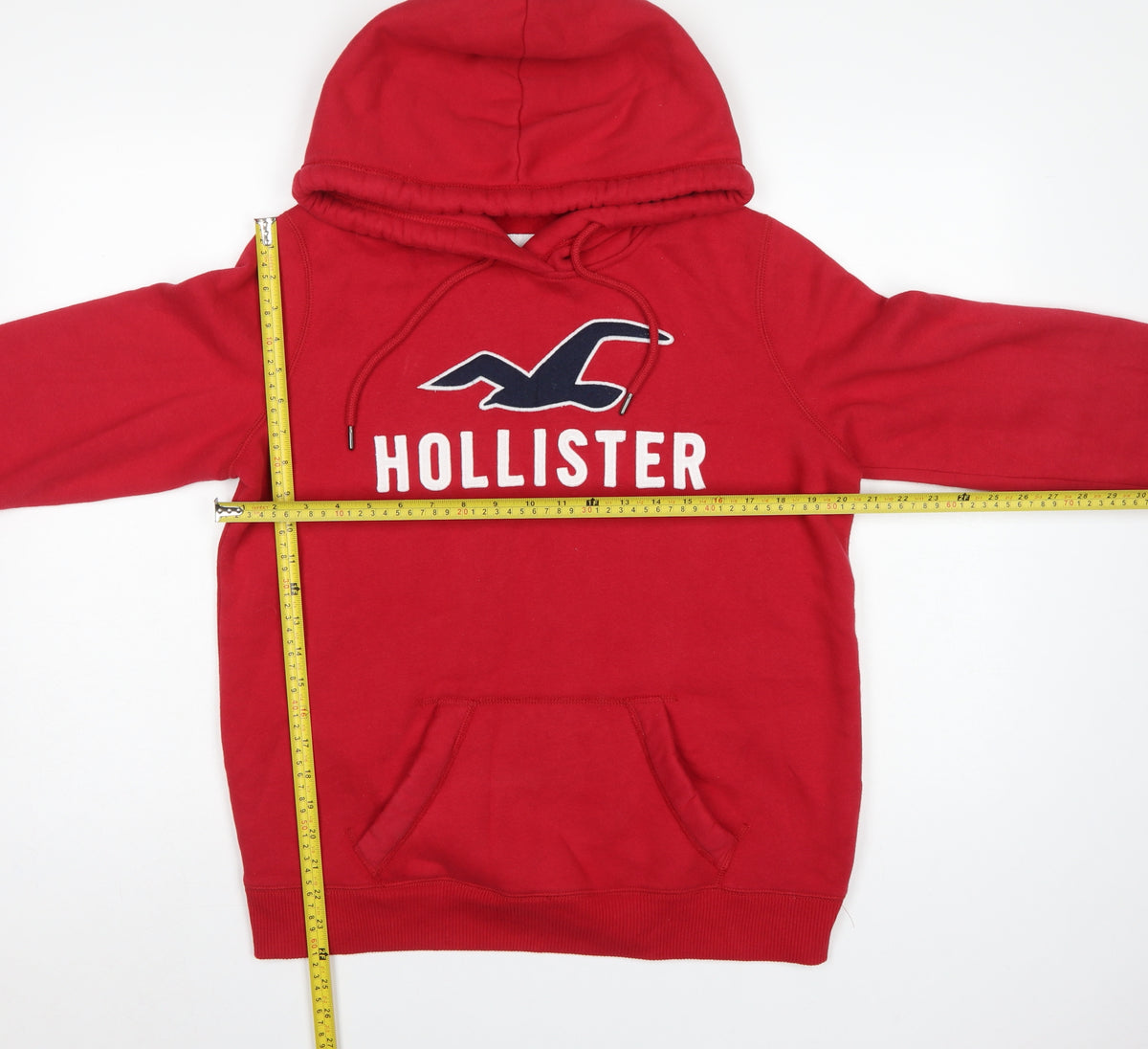 Hollister Men’s Red M Pullover Hoodie Logo Graphic Fleece