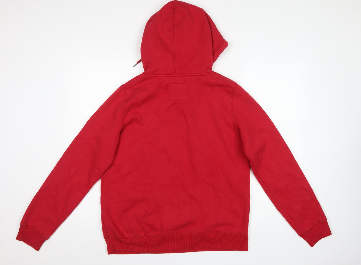 Hollister Men’s Red M Pullover Hoodie Logo Graphic Fleece