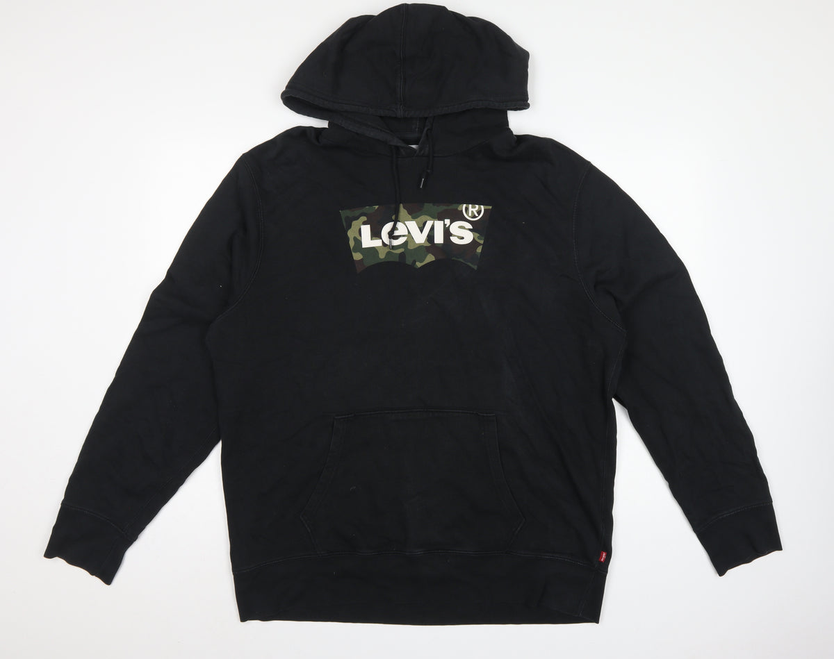 Levi's Men's Black XL Camo Logo Graphic Pullover Hoodie