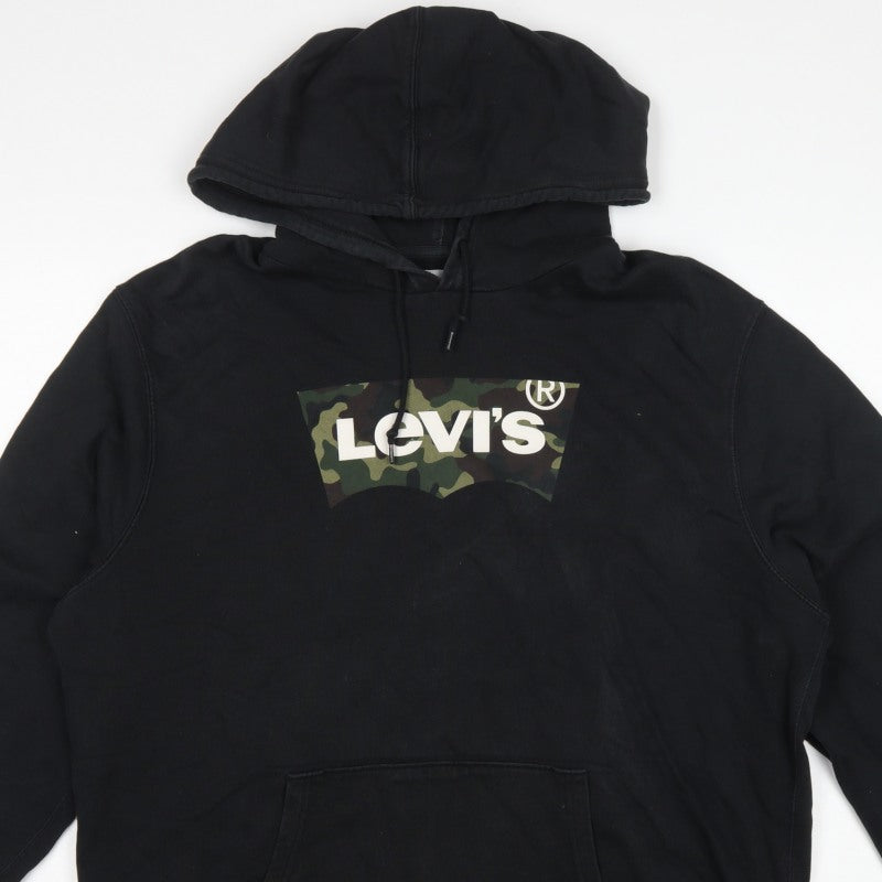 Levi's Men's Black XL Camo Logo Graphic Pullover Hoodie