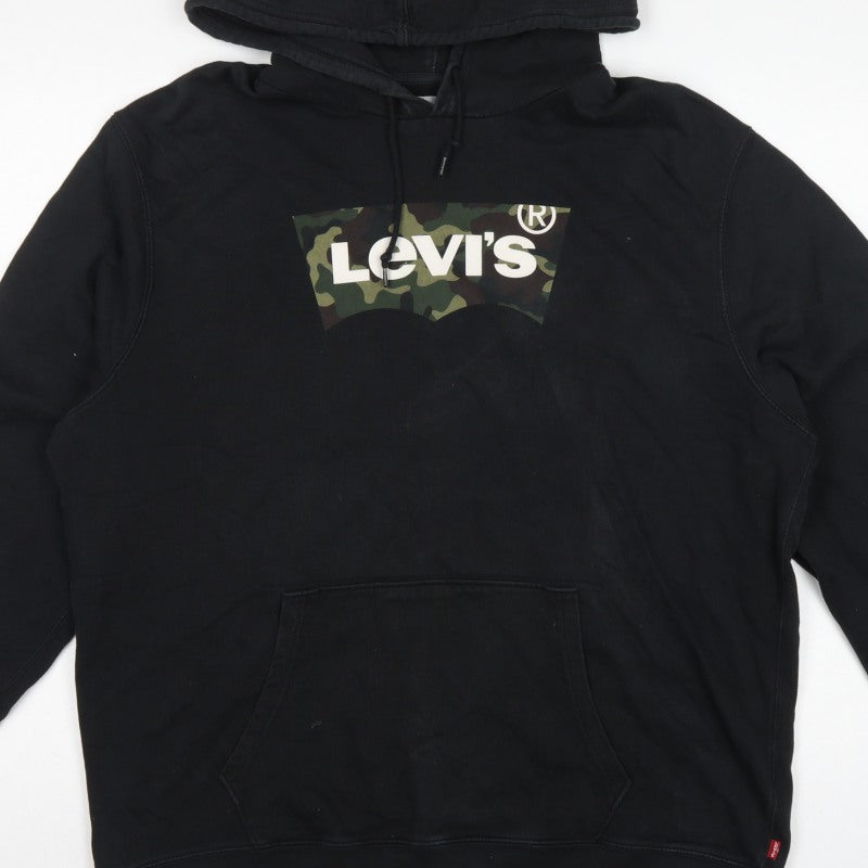 Levi's Men's Black XL Camo Logo Graphic Pullover Hoodie