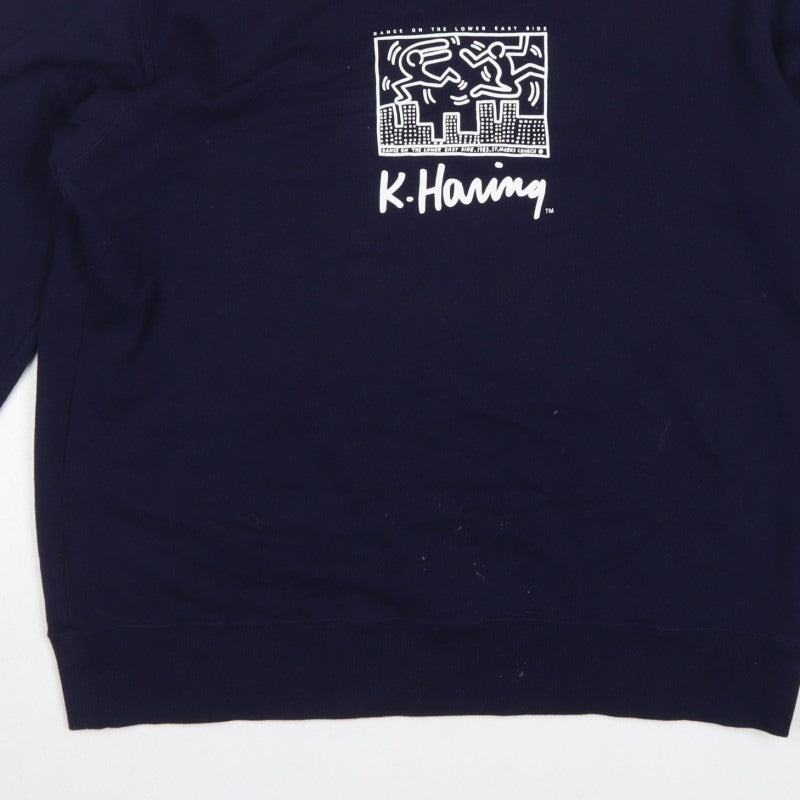Uniqlo UT Keith Haring Unisex Blue XL Pullover Graphic Sweatshirt