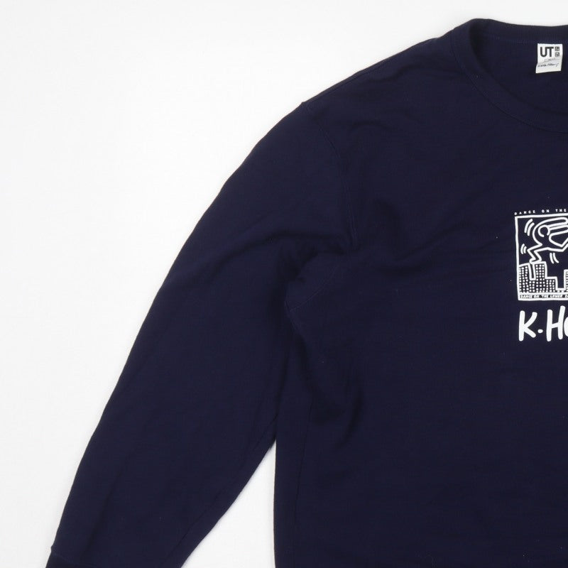 Uniqlo UT Keith Haring Unisex Blue XL Pullover Graphic Sweatshirt