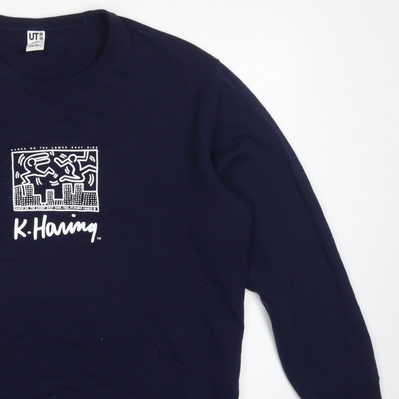 Uniqlo UT Keith Haring Unisex Blue XL Pullover Graphic Sweatshirt