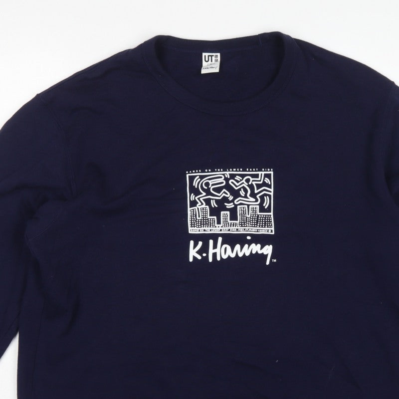 Uniqlo UT Keith Haring Unisex Blue XL Pullover Graphic Sweatshirt
