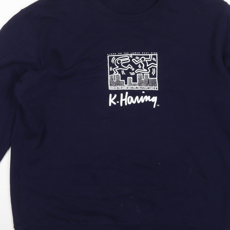 Uniqlo UT Keith Haring Unisex Blue XL Pullover Graphic Sweatshirt